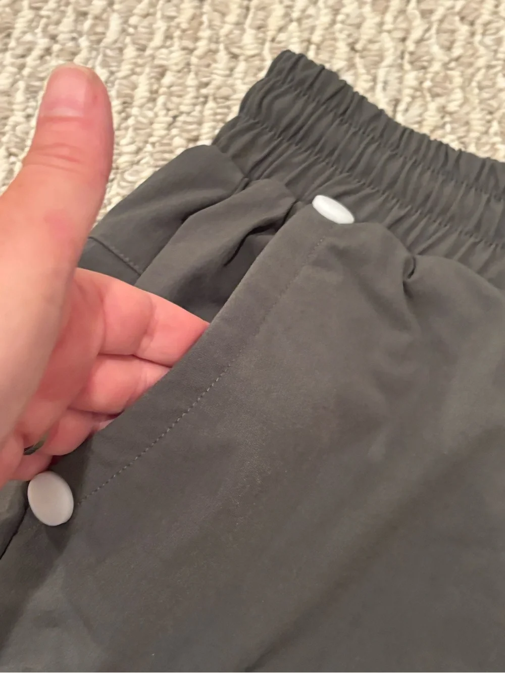 Aimpact Men’s Medium Breakaway Gray Elastic Waist Pants Athletic Comfort Nylon